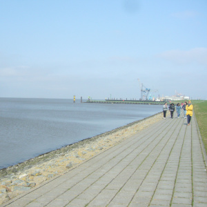 sur la digue de Bremerhaven